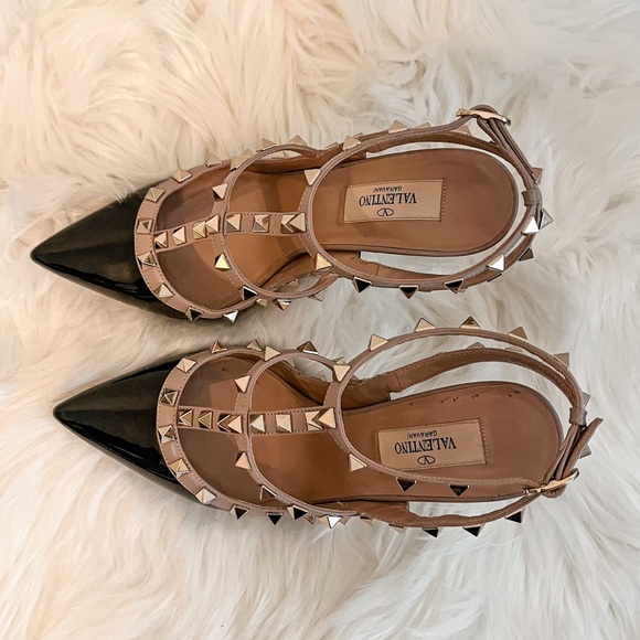 Authentic Valentino Garavani 100mm Black Patent Leather Caged Slingback Heels - Picture 11 of 13